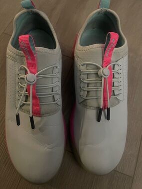 Clove Grey and Pink White walking  Shoes with Pink Tabs